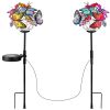 2 in 1 Outdoor Solar Light Butterfly Landscape Light Yard Stake Decor Lamp Stake Light w/ Butterfly