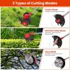 3 in 1 Electric Cordless Grass Wacker Battery Powered Grass Trimmer With Wheels Adjustable Head Extendable Length Rechargeable Lightweight Lawn Trimme