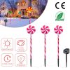 Solar Christmas Candy Light Set of 3 IP65 Waterproof Solar Lollipops Stake Lamp for Patio Yard Garden Pathway Outdoor Christmas Decorative Light