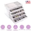 Clear Acrylic Jewelry Box Organizer with 5 Drawers Stackable Jewelry Holder Velvet Storage Case for Earrings Rings Bracelets Necklaces Ideal Gift for