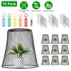 10Pack 9.25x9.25in Chicken Wire Cloches Plant Covers Metal Garden Cages Heavy Duty Plant Protectors with 30 Stakes 20 Labels Keep Bunnies Chicken Squi
