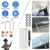 7.54FT Pressure Washer Extension Wand With 1/4" Quick Connect 4000 PSI Pressure 3 Curved Wands 6 Spray Nozzles For Deck Roof Yard Window Wall Fence Cl
