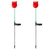 2Pcs Solar Powered Tulip Garden Light Wind Mill Waterproof Landscape Stake Lamp Decorative Lawn Lights For Yard Driveway Walkway Patio