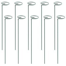 10Pcs 10in Plant Support Stakes Garden Flower Single Stem Support Stake Iron Plant Cage Support Ring For Tomatoes Orchid Lily Peony Rose Flower Amaryl