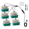 5Packs Seed Starter Tray With Grow Light Humidity Dome Germination Kit with 5-Level Brightness 4 Timers for Indoor Greenhouse