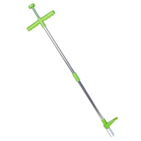 Weed Puller Twister Stand Up Root Removal Hand Tool 3 Claws Aluminum Grass Manual Remover 38.98in Long Handle w/ Foot Pedal