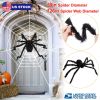 Halloween Decorations Spider Outdoor 59inch Halloween Spider with 126 inch Tarantula Mega Spider Web Hairy Poseable Scary Spider Outdoor Yard Creepy D