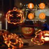 3 Pack Halloween Window Light Spider Witch Hat Pumpkin with Orange Light Hanging Halloween Decoration Light with Suction Cup Hanging Holes