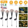 4Pack Solar Powered Stake Bee Light 2 Lighting Mode Lifelike Firefly Decorative Stake Lamp IP65 Waterproof Outdoor Landscape Garden Light Warm Yellow