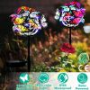 2 in 1 Outdoor Solar Light Butterfly Landscape Light Yard Stake Decor Lamp Stake Light w/ Butterfly
