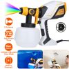 Electric Paint Sprayer HVLP Spray Painting Gun Handheld Painter with Different Spray Patterns 1200ML Detachable Container Flow/Length/Width Adjustable
