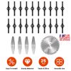 25Pcs Trimmer Blades Head Replacement Set 1Pc 5.91” Alloy Blade 4Pcs 5.71” Stainless Steel Blades 20Pcs 5.31” Plastic Blades For Cordless Weed Trimmer