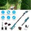 Pole Mini Hedge Trimmer & Grass Shear Electric Cordless Handheld Hedge Trimmer with 90° Rotatable Head Telescopic Extension Pole Gloves Goggles 2Pcs 2
