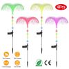 4Pcs Solar Powered Jellyfish Lights IP44 Waterproof Decorative Outdoor Lamps 7 Color Changing Night Light