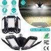2 Packs LED Garage Lights 160W LED Shop Light Deformable E26/E27 Garage Ceiling Lights with 6 Adjustable Lighting Blades for Garage Basement Shop