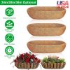 3Pcs 24in/30in/36in Trough Coco Liners For Planters Coconut Coir Planter for Window Box Hanging Trough Basket Half Moon Planter Liner Replacement For