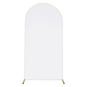 Arch Backdrop Stand Cover 3.28x6.56FT White Spandex Fitted Wedding Arch Cover Elastic Double-Sided Background Covering for Birthday Party Ceremony Dec