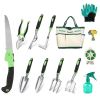 13Pcs Garden Tool Set Aluminum Alloy Gardening Hand Tools Starter Kit With Garden Bag Heavy Duty Outdoor Hand Tools With Non-Slip Ergonomic Handle For