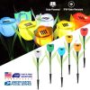 6 Pcs Solar Garden Tulip Flower Light Outdoor Solar Pathway light IP54 Water-resistant Landscape Lights for Lawn Patio Yard Garden Walkway Decoration
