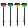 4Packs Solar Pathway Light Color Changing Garden Light Landscape Stake Ornamental Light for Yard Patio Lawn