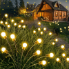 Solar Powered Firefly Lights - Upgraded Waterproof Outdoor Garden Lights with Warm White LEDs, Decorative Landscape Lighting for Yard, Patio, Pathway