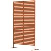 Decorative Privacy Fence Screen, Metal Outdoor Privacy Screen Climbing Plant Trellis with Stand, 78" H x 48" W, Brown