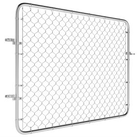 Garden Gate Chain Link Fence Gate, Galvanized Steel Garden Door for Yard Entrance Way, 47.2" x 70.9", Silver