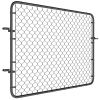 Garden Gate Chain Link Fence Gate, Galvanized Steel Garden Door for Yard Entrance Way, 47.2" x 70.9", Black
