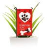 Garden Flag Stand Forever in My Heart Pawprint Dog Memorial 4x8 Inch Printed Blockout Polyester