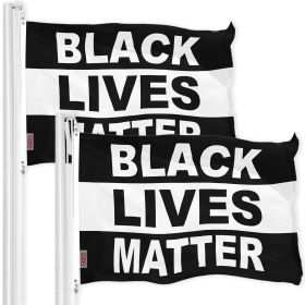 Black Lives Matter (Black/White) Flag 3x5 Ft 2-Pack Printed 150D Polyester