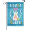 Garden Flag Happy Easter Rabbit Gnome with Eggs 12x18 inch Blockout Fabric Double Sided