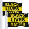 Black Lives Matter (Black/Yellow) Flag 3x5 Ft 2-Pack Printed 150D Polyester