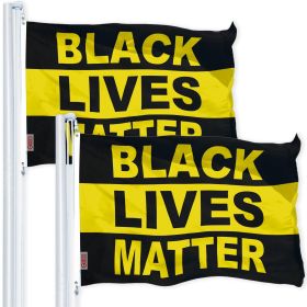Black Lives Matter (Black/Yellow) Flag 3x5 Ft 2-Pack Printed 150D Polyester