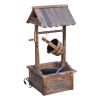 Rustic Wishing Well Fountain for Outdoor Garden Accent Decorative