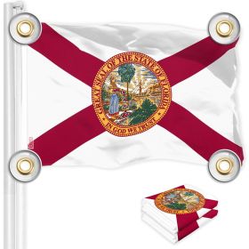 2 Pack: Florida FL State Flag 3x5 Ft Printed 150D Polyester 4 Corner Brass Grommets Vibrant Colors Perfect For Balcony More Durable Than 100D 75D Poly