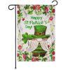 Garden Flag Happy St. Patrick's Day Leprechaun Gnome 12x18 inch Blockout Fabric Double Sided