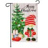 Garden Flag Merry Christmas Santa Gnome with Present 12x18 inch Blockout Fabric Double Sided