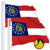 2 Pack Georgia GA State Flag 3x5 Ft Embroidered 220GSM Spun Polyester Embroidered Design Indoor Outdoor Brass Grommets Heavy Duty All Weather