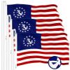 3 Pack American USA Yacht Ensign Flag 20x30 In Embroidered 210D Polyester Nautical Flag Embroidered Stars Sewn Stripes Indoor Outdoor Vibrant Colors B