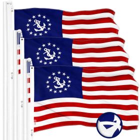 3 Pack American USA Yacht Ensign Flag 20x30 In Embroidered 210D Polyester Nautical Flag Embroidered Stars Sewn Stripes Indoor Outdoor Vibrant Colors B