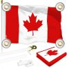 Combo Pack 6 Ft Tangle Free Aluminum Spinning Flagpole White Canada Canadian Flag 3x5 Ft Printed 150D Polyester 4 Corner Brass Grommets Pole with Flag