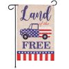Garden Flag Land of the Free American Truck 12x18 Inch Printed Burlap Polyester Patriotic Decoration