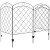 4-Panel Circle Design Metal Yard Fencing: Decorative Garden and Flower Bed Barrier|