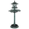 Bird Bath Bowl, 3-in-1 Pedestal Birdbath with Bird Feeder and Flower Planter, Large Water Basin, Outdoor, Green