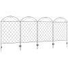 Patio Perimeter: 11.5" Metal Garden Fence 4-Pack, Decorative Rust-Resistant Border