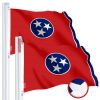 2 Pack Tennessee TN State Flag 3x5 Ft Embroidered 220GSM Spun Polyester Embroidered Design Indoor Outdoor Brass Grommets Heavy Duty All Weather