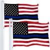 Police Blue Lives Matter Flag 3x5 Ft 2-Pack Printed 150D Polyester