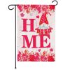 Garden Flag Happy Valentine's Day Gnome Holding Love Sign 12x18 inch Blockout Fabric