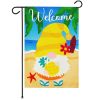 Garden Flag Welcome Gnome at Beach with Pineapple 12 x18 inch Blockout Fabric Double Sided
