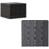 12x12 Interlocking Patio Tiles, 11PCS WPC Quick Interlocking, Resistant To Rot and Splintering, DIY, for Porch, Balcony, Grey